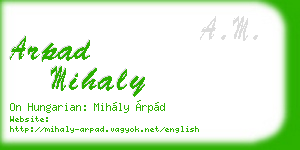 arpad mihaly business card