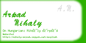 arpad mihaly business card